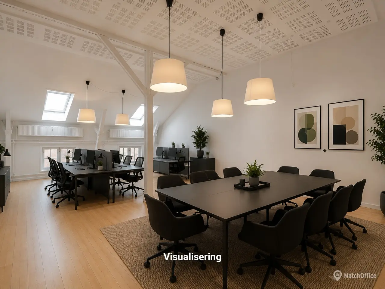 Billede 5 - Lyst og højloftet kontormiljø i tidligere fabriksbygning på Østerbro