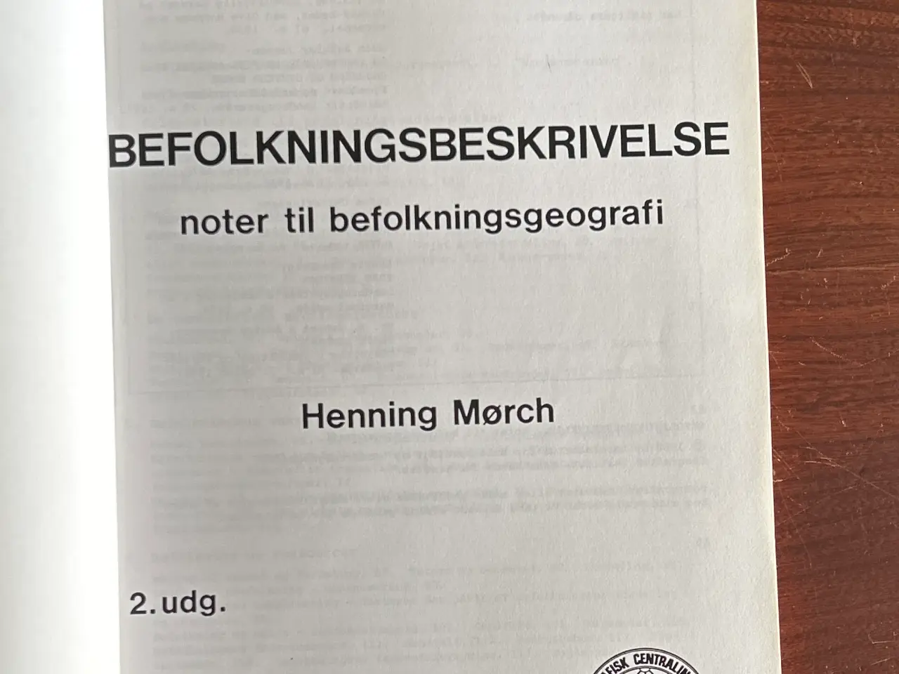 Billede 3 - Befolkningsbeskrivelse - noter til befolkningsgeog