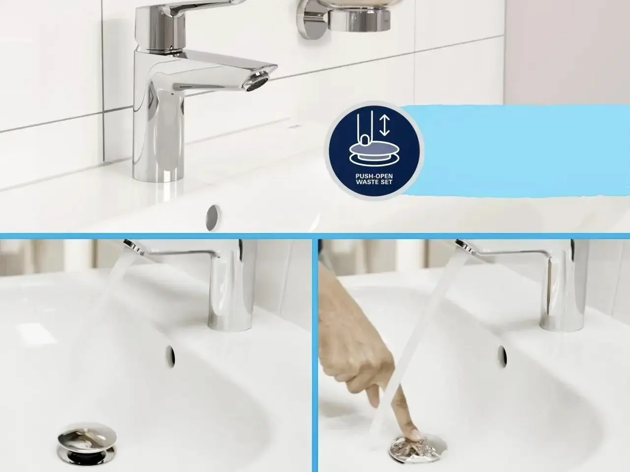 Billede 7 - GROHE Push-Open Bundventil med overløb – Krom
