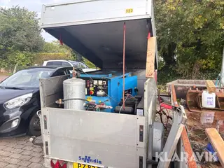 Kompressor og generator Selandia Stenhøj Genset på trailer til fiber- eller sandblæsning