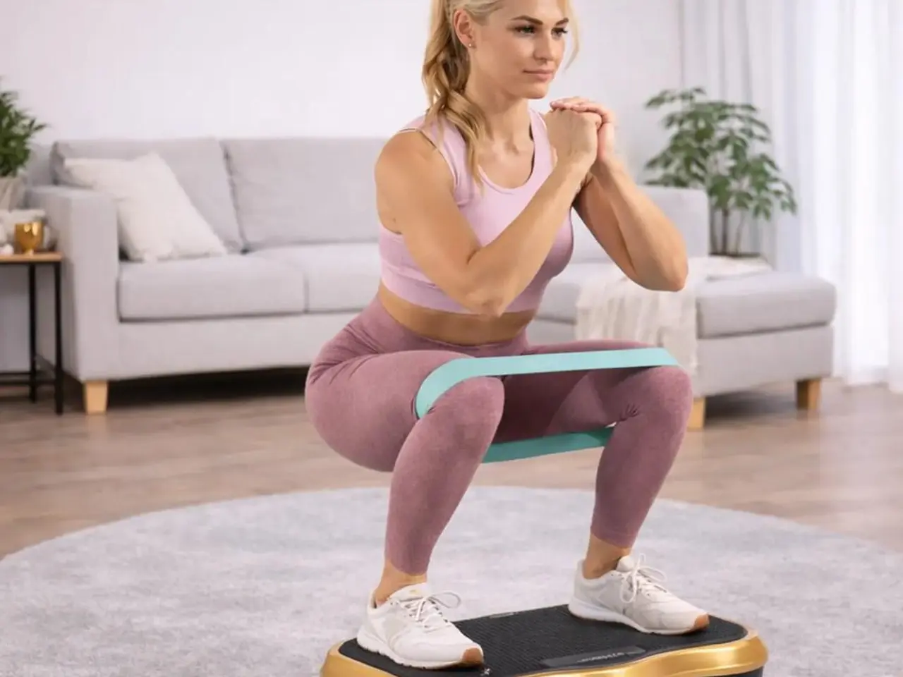 Billede 7 - Extralink Moonwalk Spin Move vibrationsplatform til fitness 200 W - guld