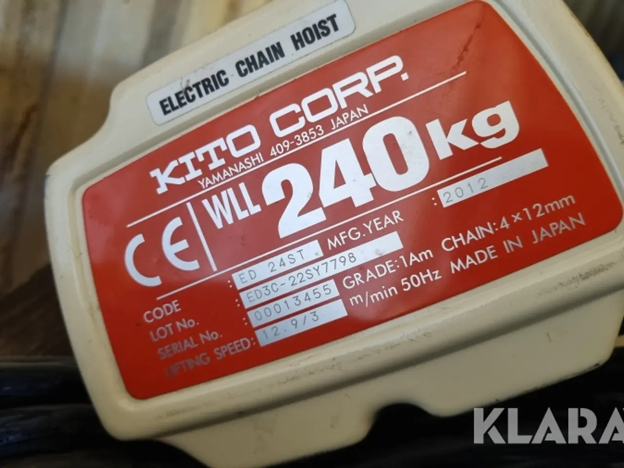 Billede 5 - El Talje Kito Corp 240Kg