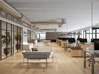 Stort og moderne New-Yorker kontorlejemål velbeliggende i PODIUM centeret.