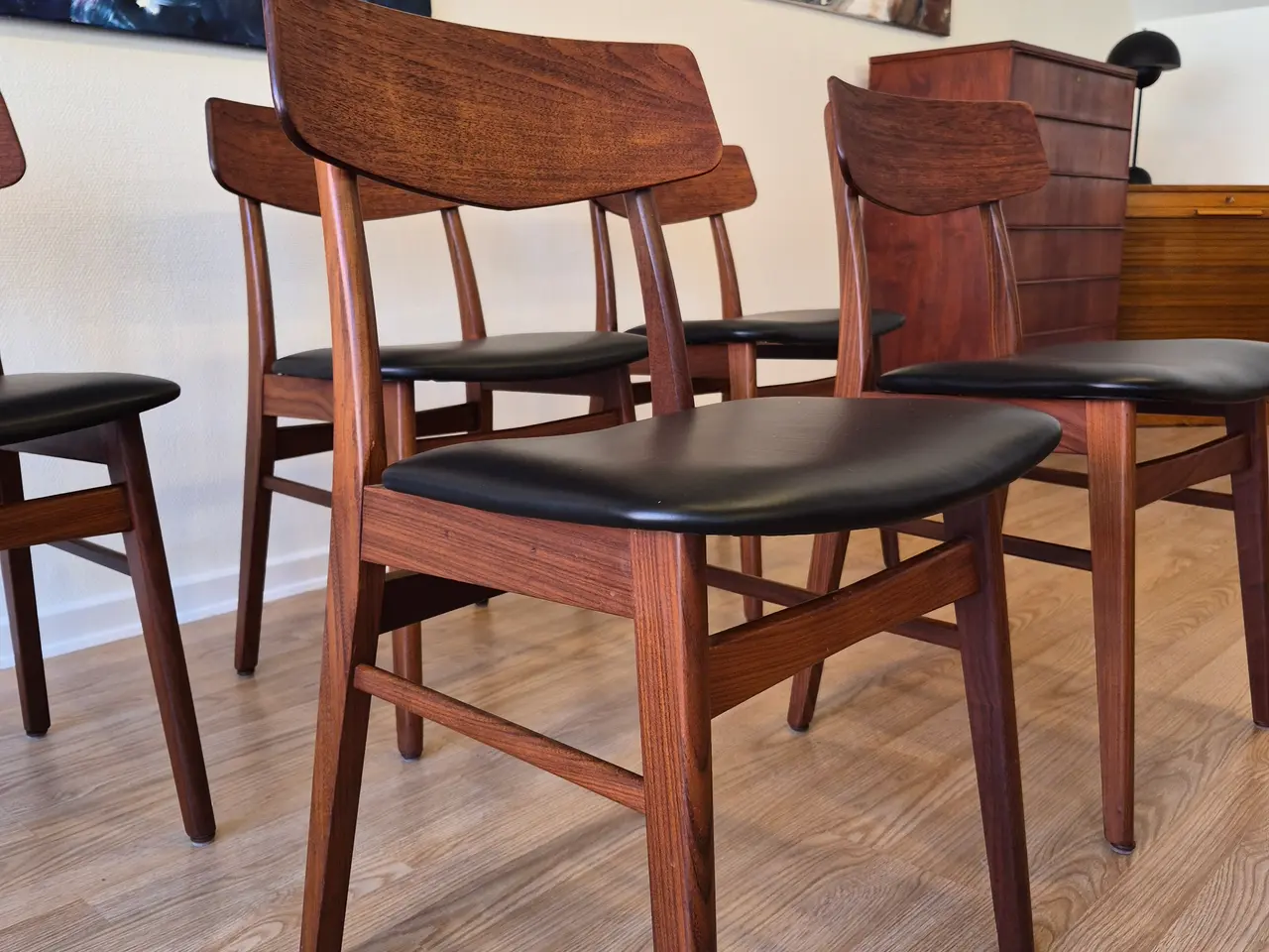 Billede 3 - 6 nyrenoverede teak stole