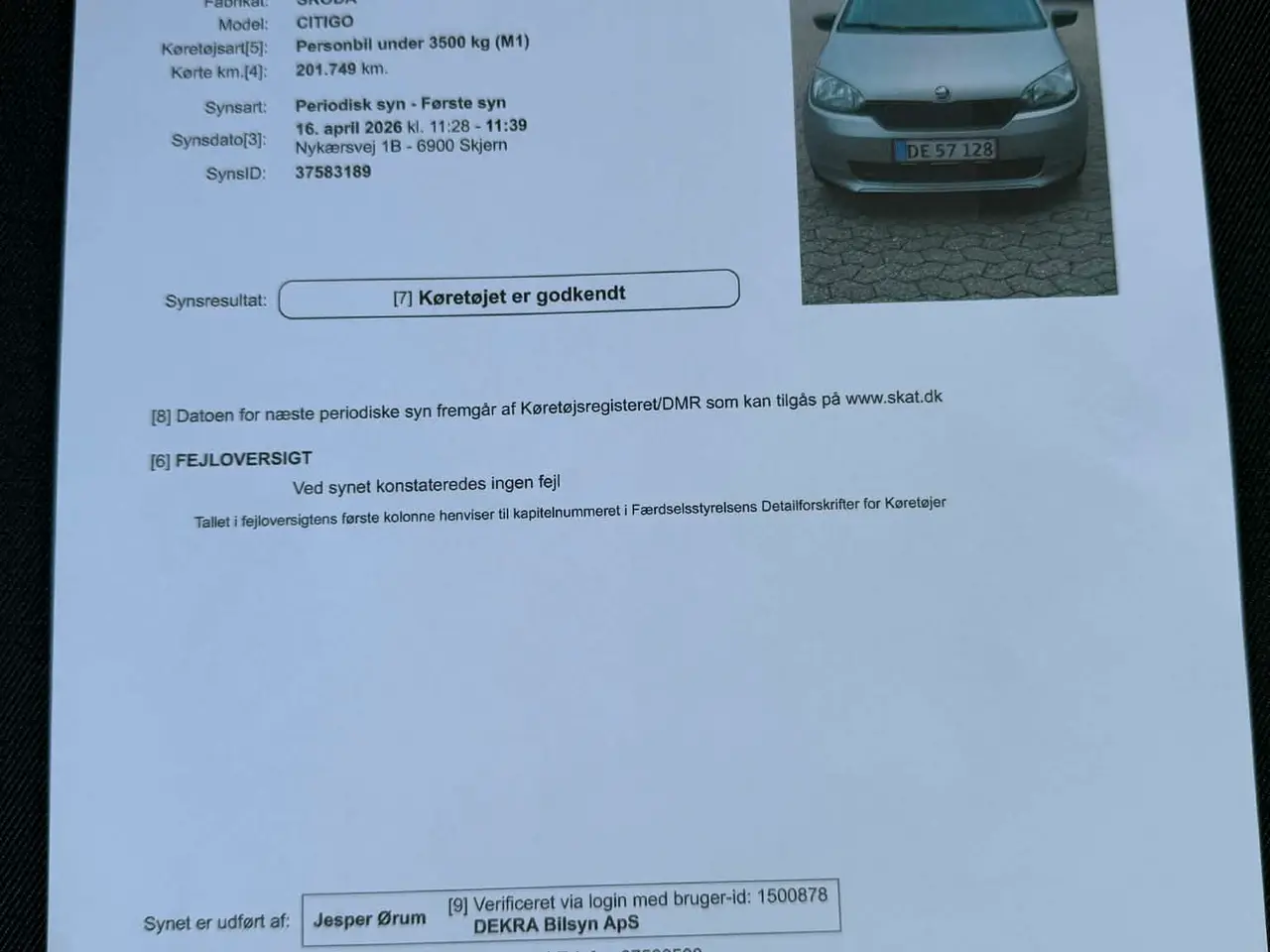 Billede 2 - NYSYNET Skoda citigo 2016