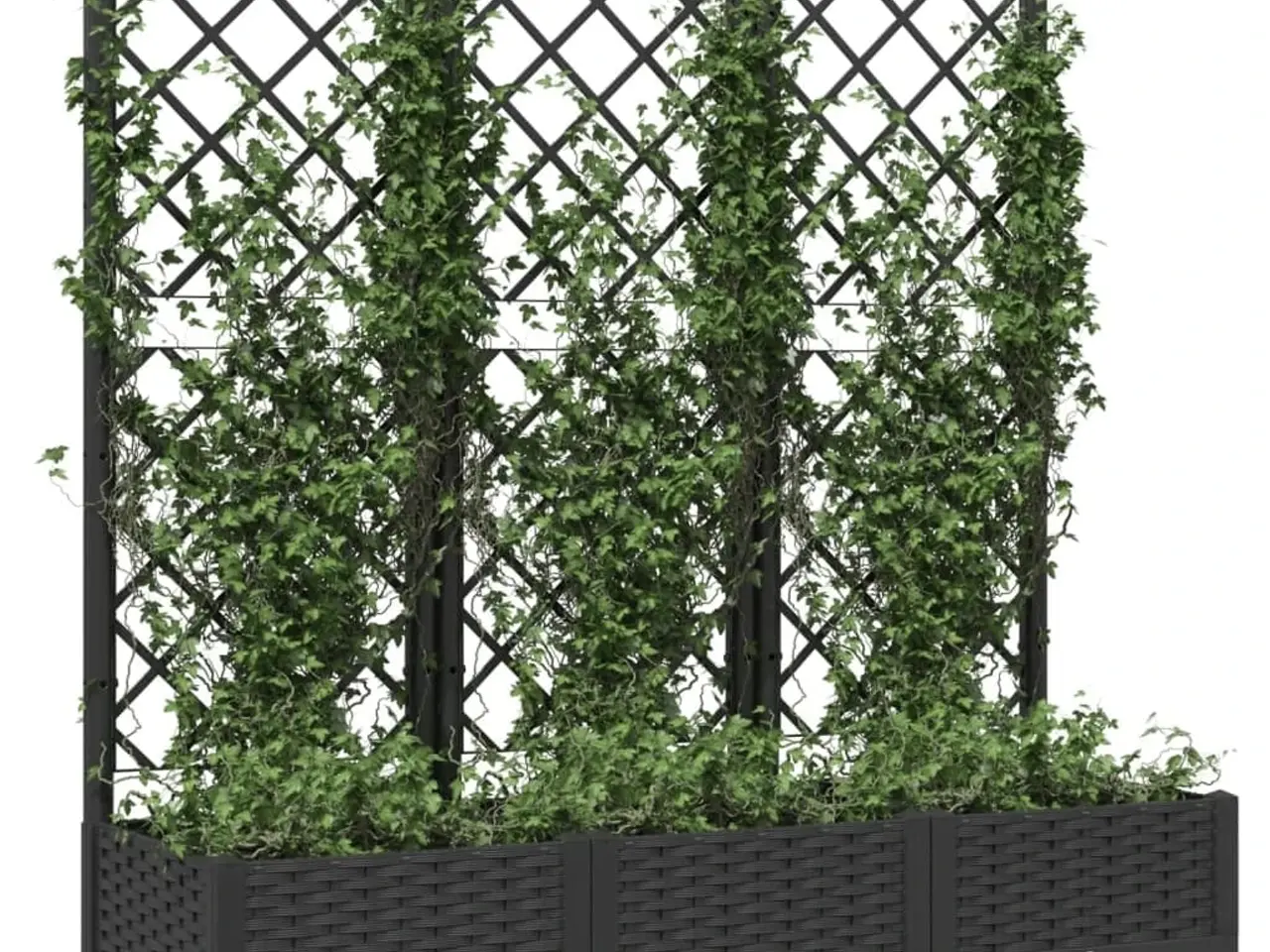 Billede 3 - Haveplantekasse med espalier sort 120x40x121,5 cm PP