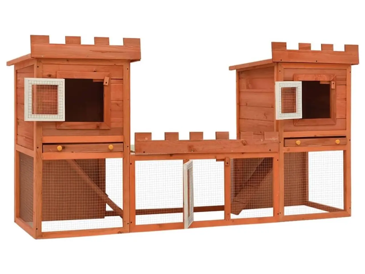 Billede 3 - Udendørs kaninbur med 2 huse - 192 x 50 x 101 cm