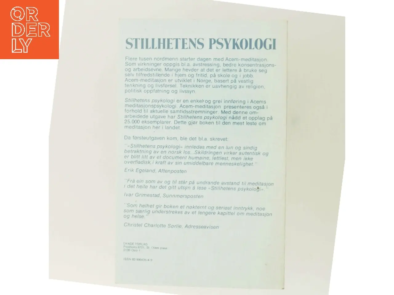 Billede 3 - Stillehetens psykologi af Are Holen (red.) (Bog)