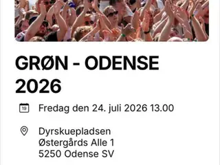 SØGER 2 billetter til Grøn Koncert i Odense 2026