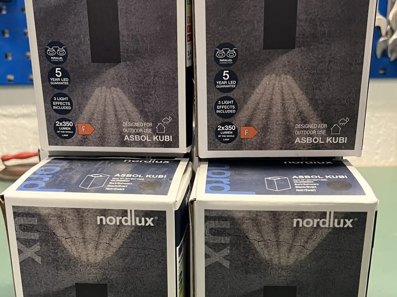 Billede 3 - 6 stk. Nordlux Asbol Kubi væglampe i sort.