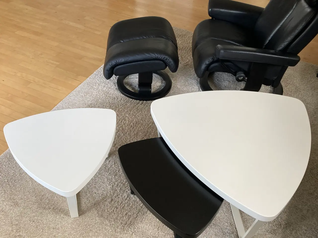 Billede 2 - 3stk Sofaborde i sort og hbid