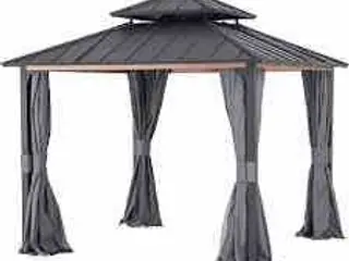 Sunjoy gardin til pavilion 300cm x 300cm Grå