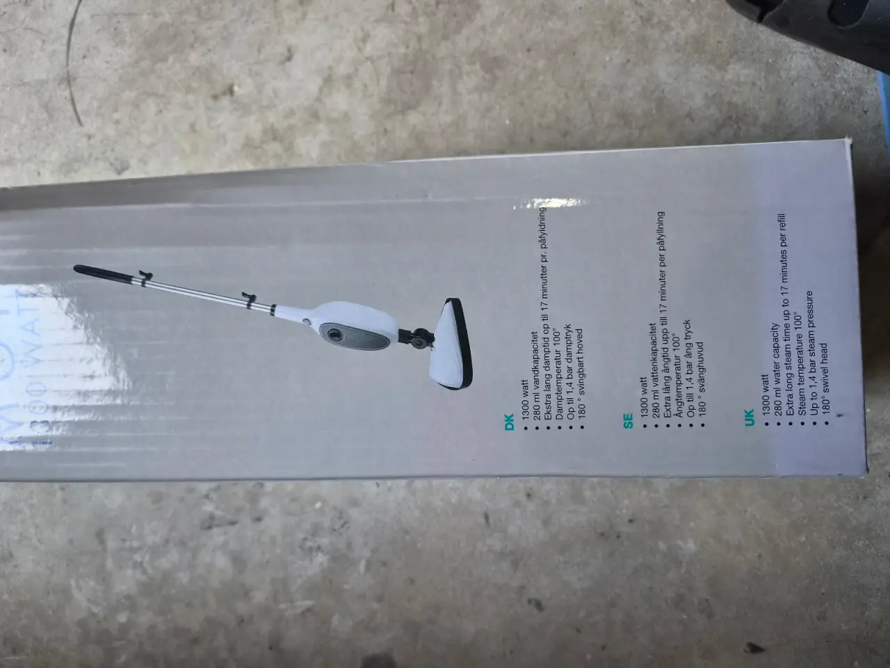 Billede 3 - Helt ny 1300W Dampmoppe (Steam Mop) – Uåbnet i kas