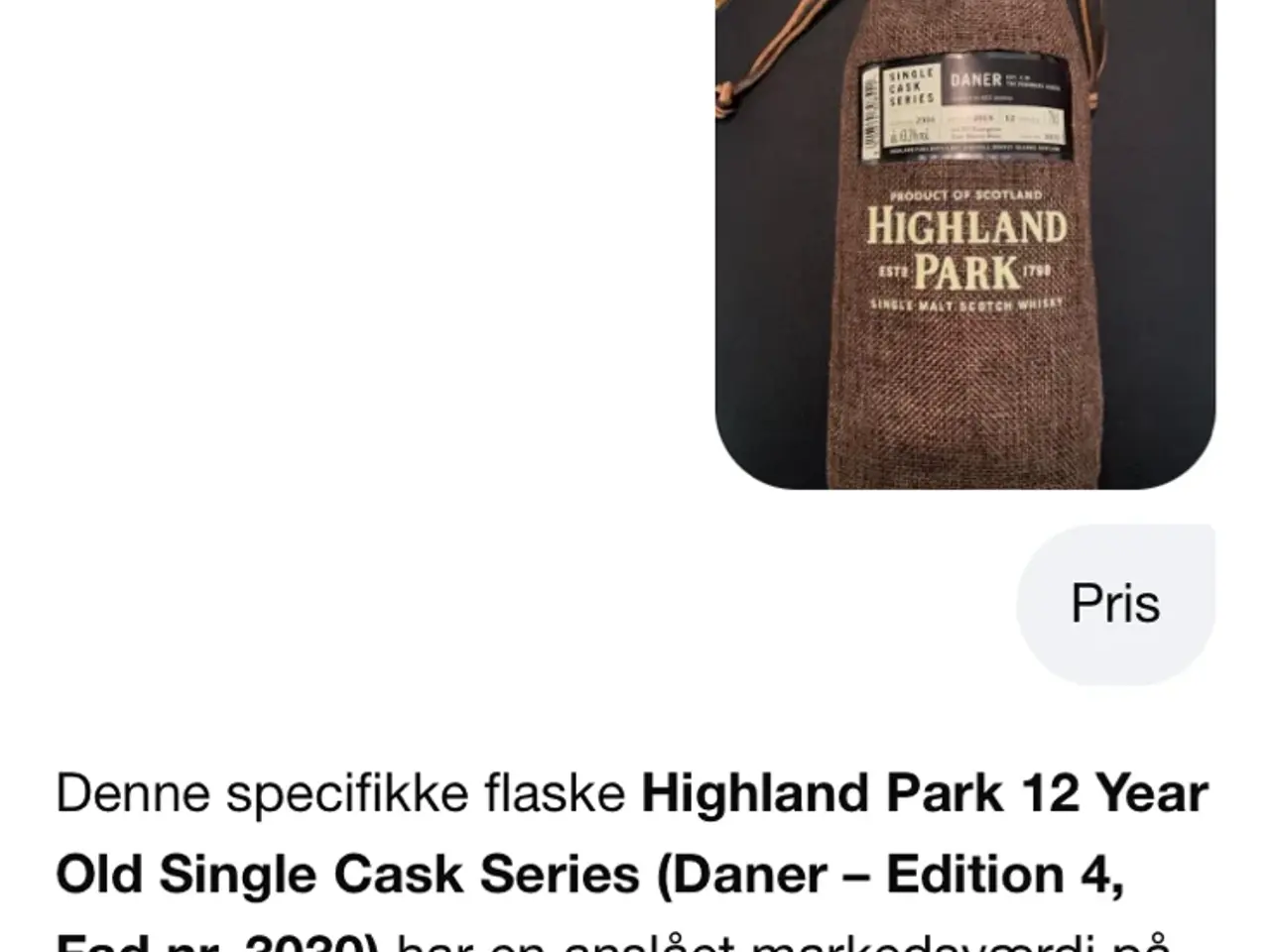 Billede 2 - Highland Park DANER års Single Cask Series