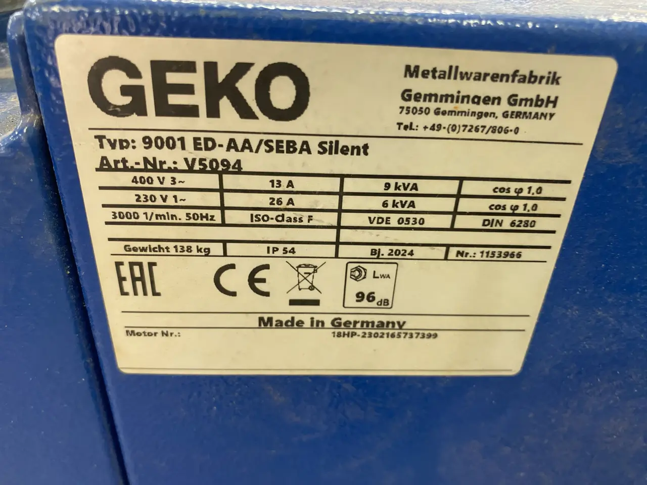 Billede 5 - Benzin Generator GEKO 9001 Silent