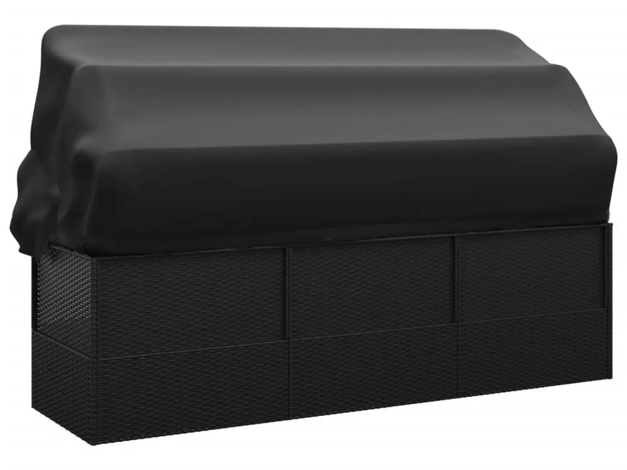 Billede 5 - Udendørs loungesofa med tag og hynder polyrattan sort