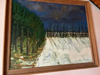 Olie på Lærred - vintermotiv af Kathrine Voldsga