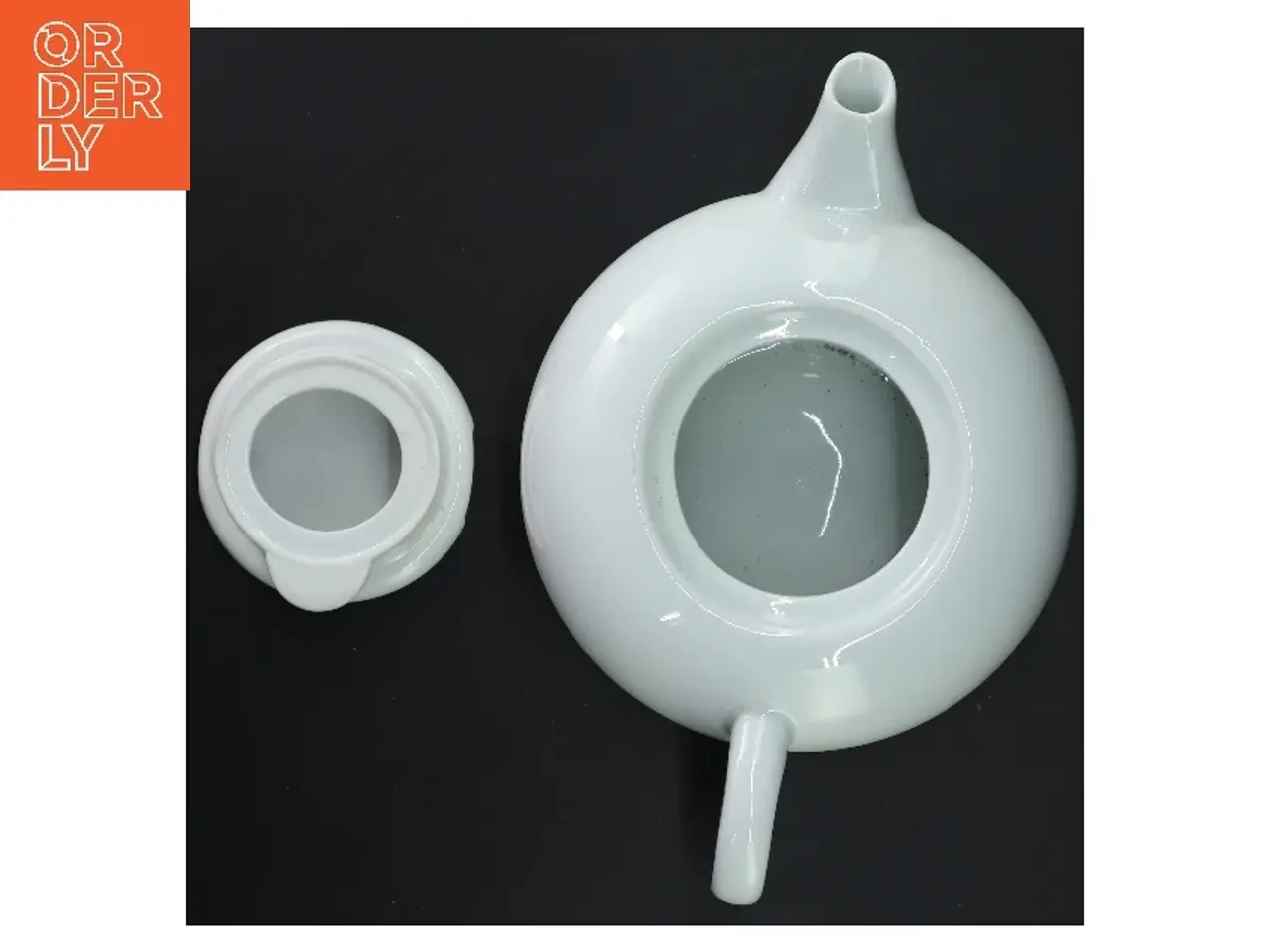 Billede 4 - Hvid keramisk tekande (str. 26x17x9 cm)