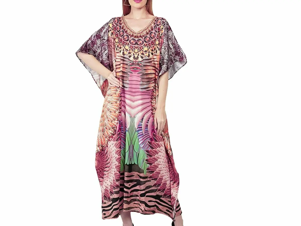Billede 1 - Maxi Boho style-Flot Print kjole ( One size )