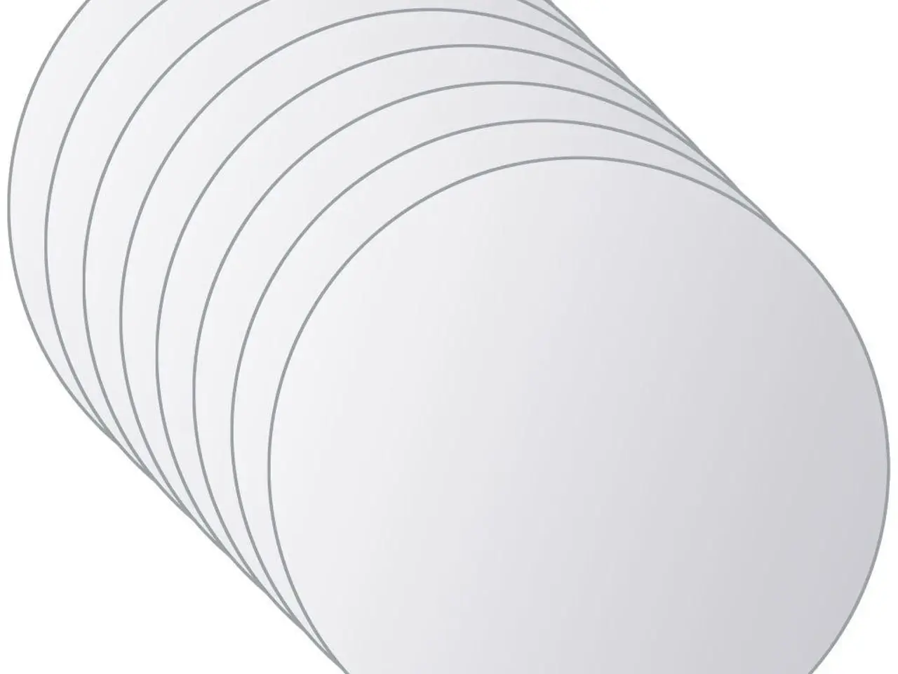 Billede 3 - Rund spejlflise 8 stk. glas