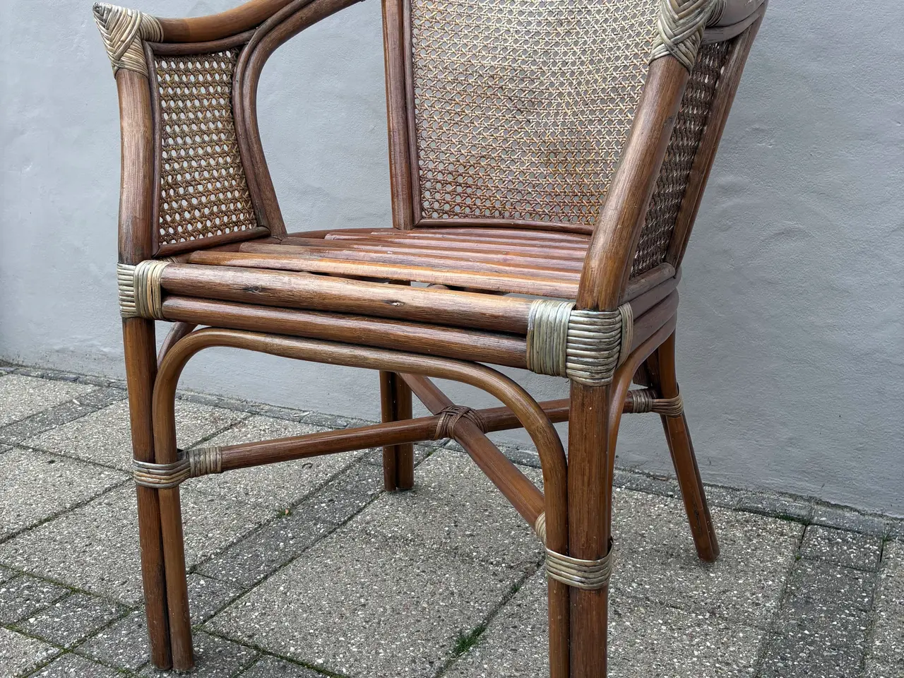 Billede 1 - Bambus vintage stol M fransk flet