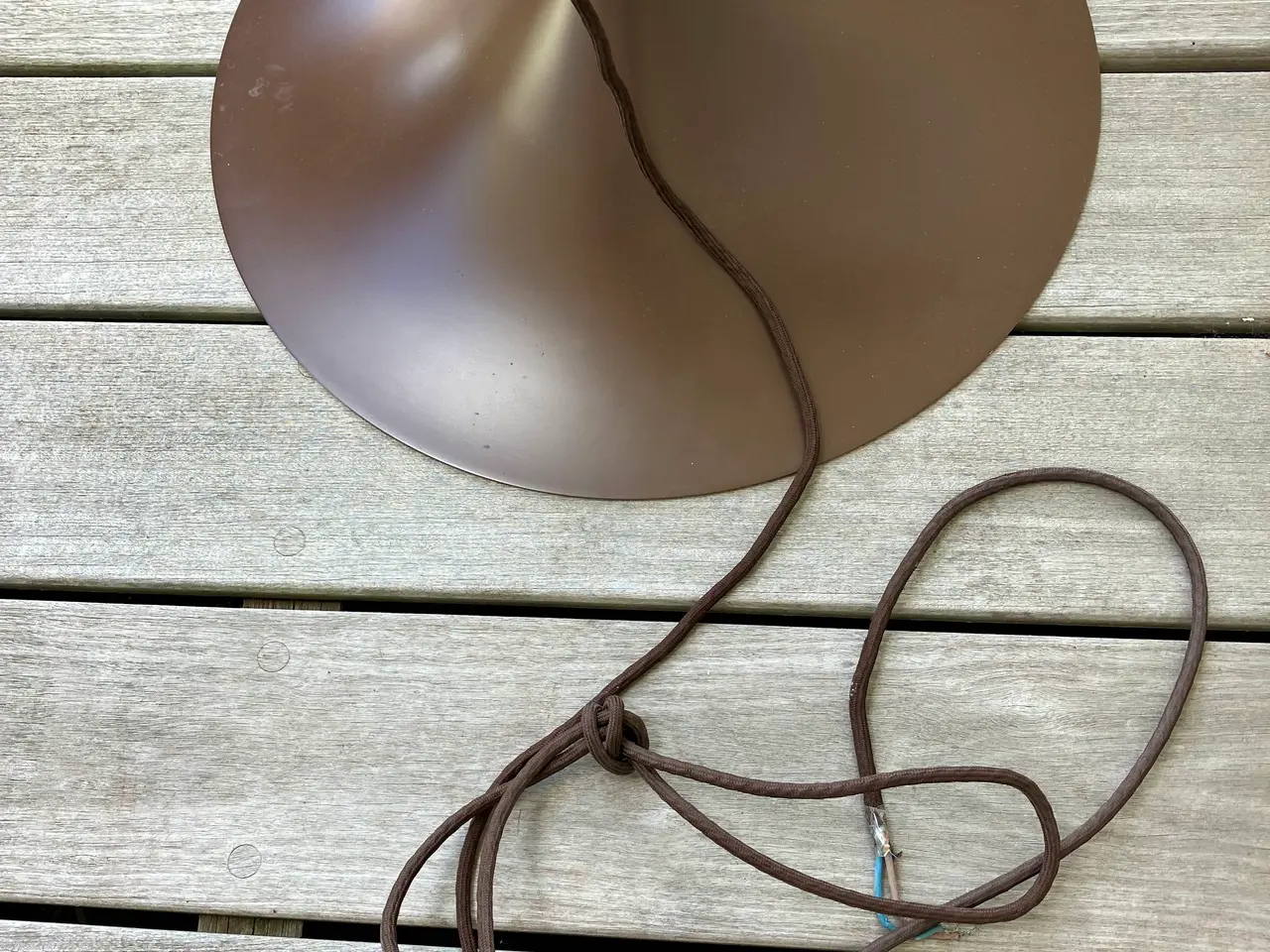 Billede 2 - Brun Semi pendellampe Ø47 cm spisebordslampe metal
