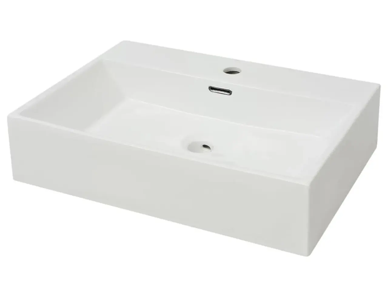 Billede 2 - Håndvask i keramik med hanehul 60,5 × 42,5 × 14,5 cm - hvid