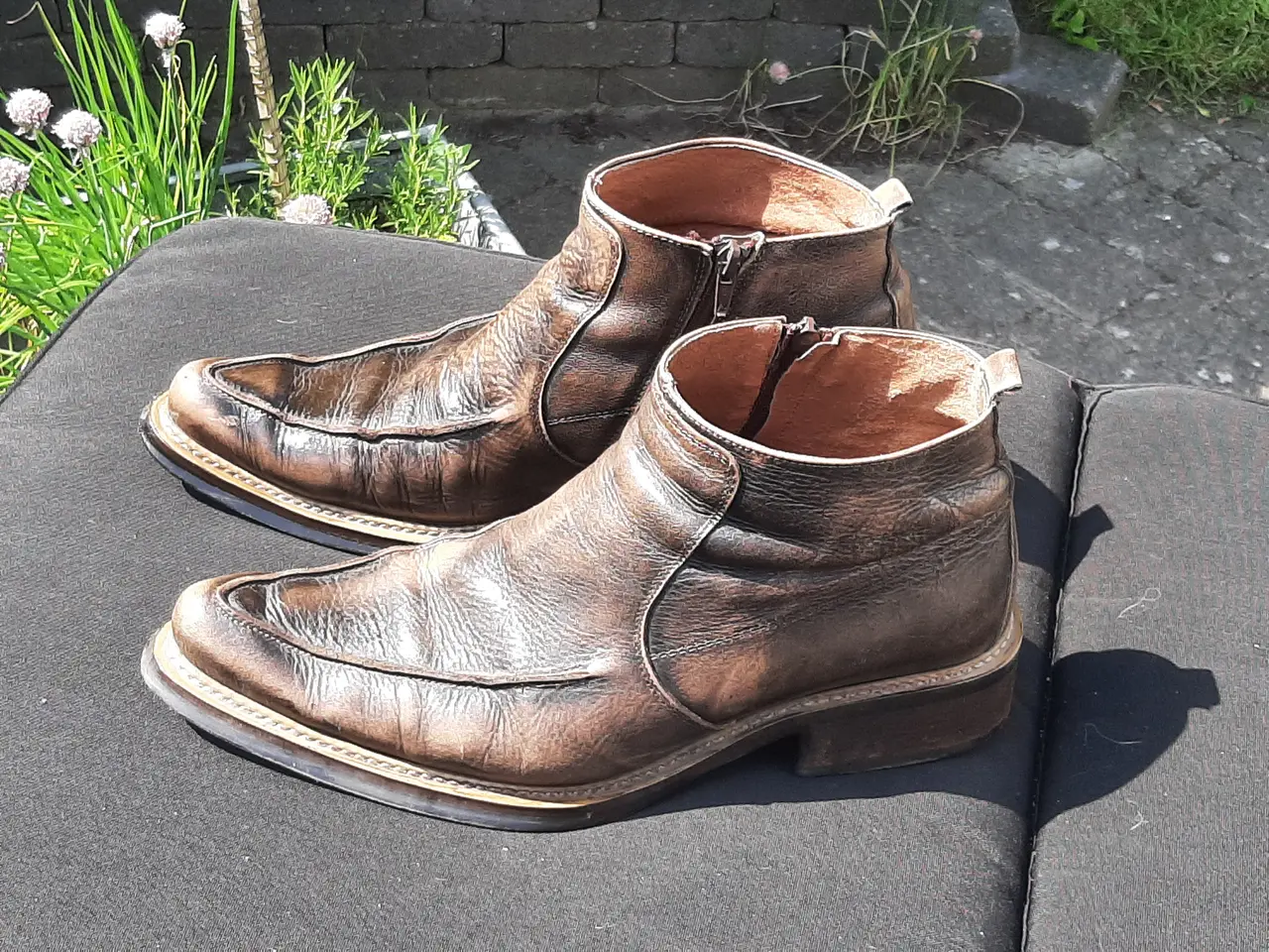 Billede 3 - Selected støvlet brun/ stor str.44 i stonewash