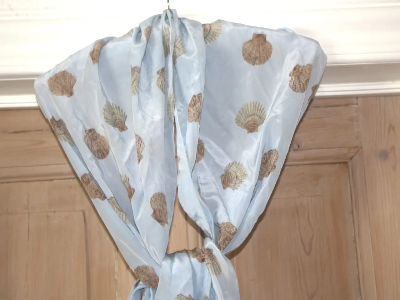 Billede 2 - Himmelblå vintage silke tørklæde 165 cm x 37 cm