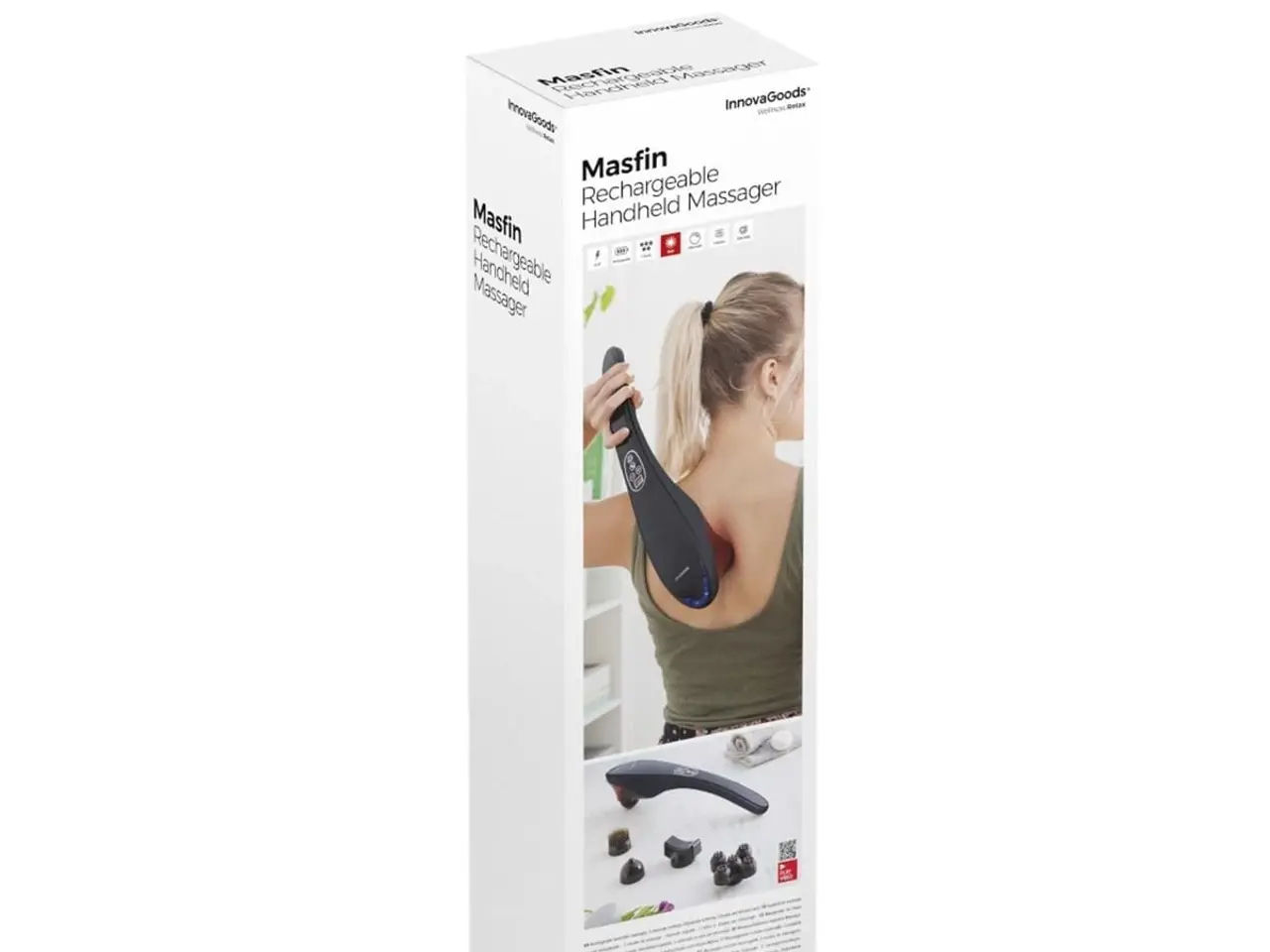 Billede 2 - Masfin - genopladelig håndholdt massageapparat (sort)