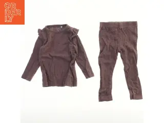 Brunt børnesæt med bluse og leggings fra Name It (str. 86)