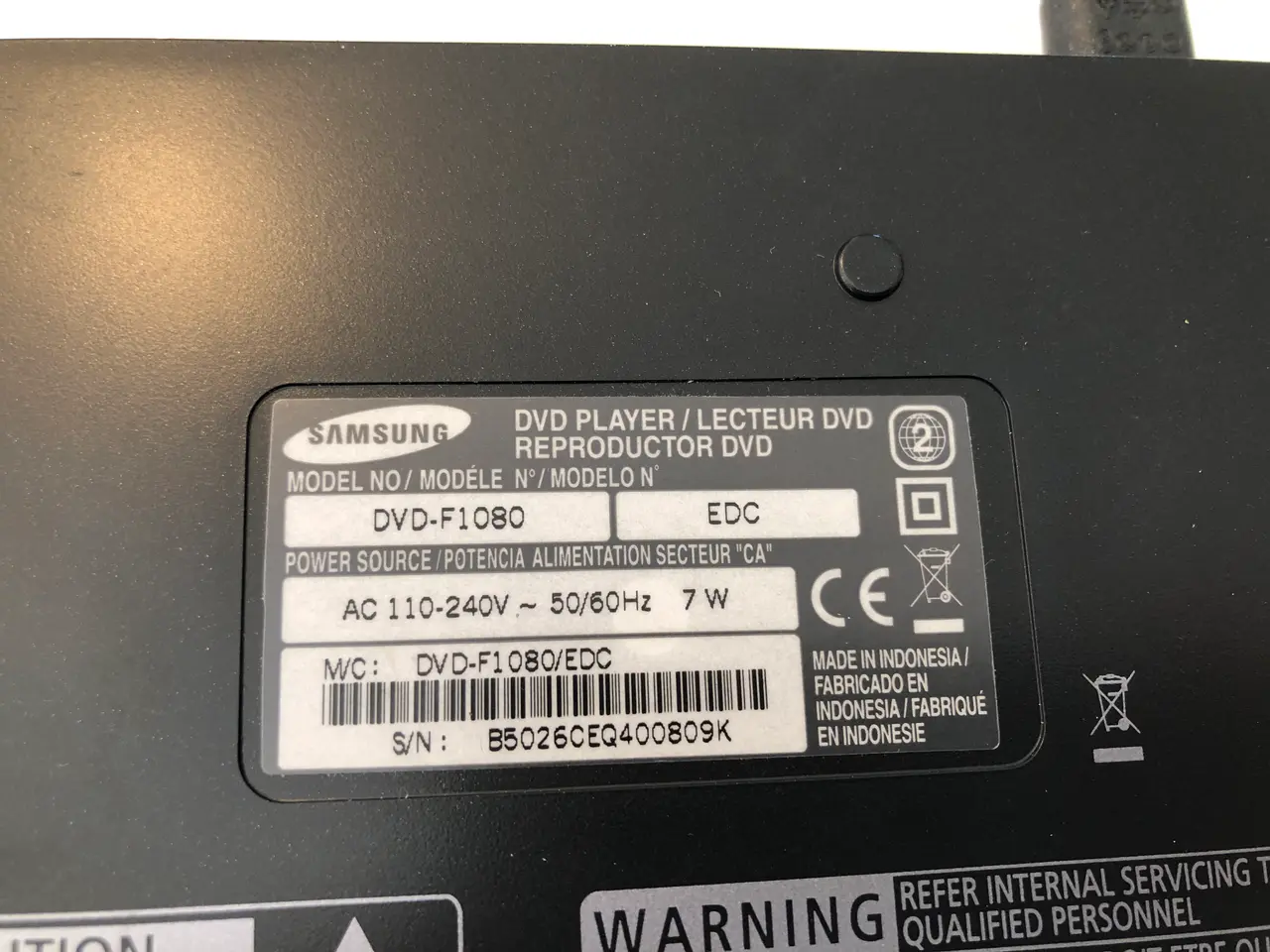 Billede 10 - Samsung DVD afspiller model DVD-F1080