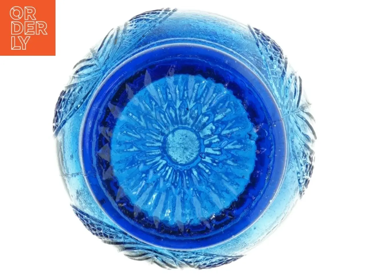 Billede 2 - Blå glasvase (str. H. 24 cm)
