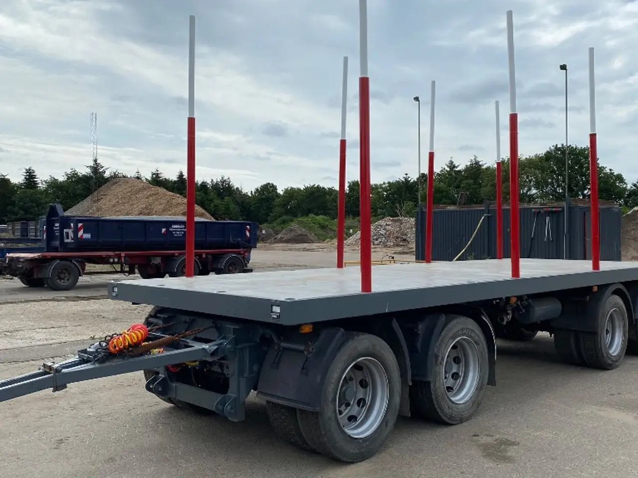 Billede 1 - Kel-Berg D32B4 4-axle flatbed trailer with stake posts