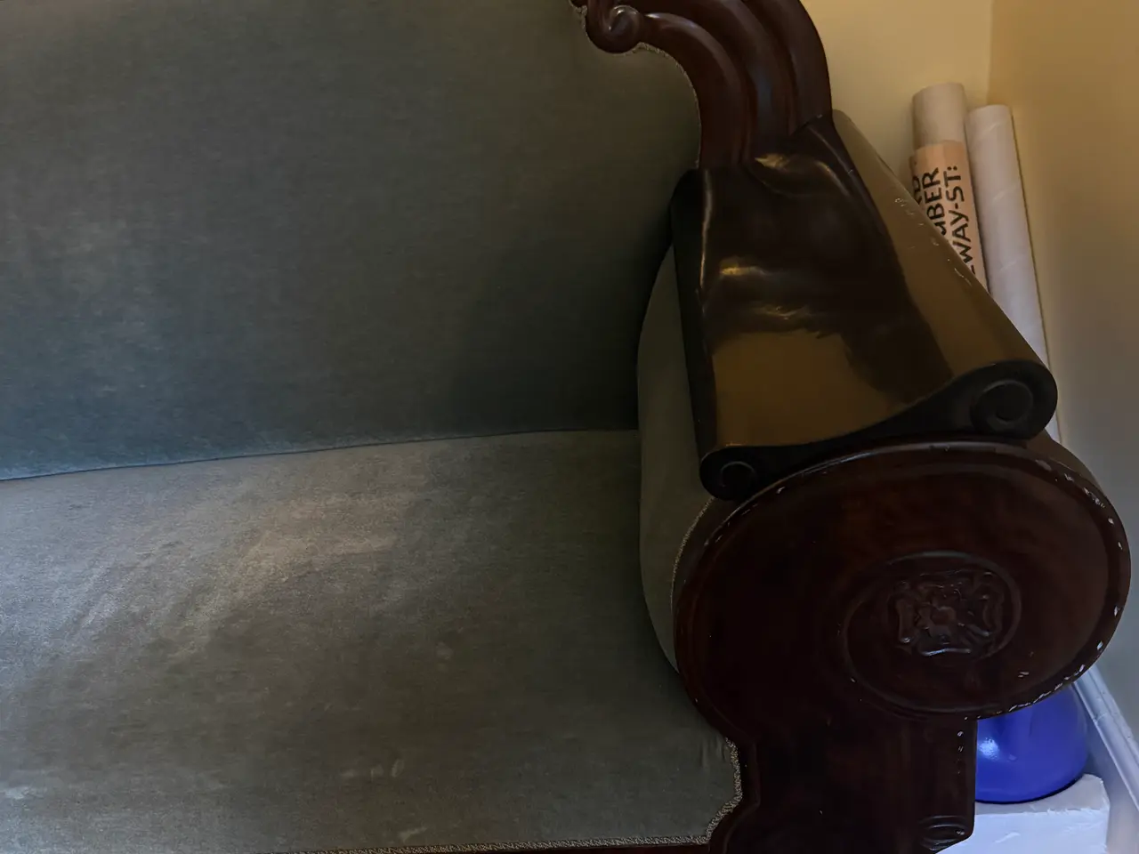 Billede 2 - Sofa i mahogni og velour fra 1920’erne
