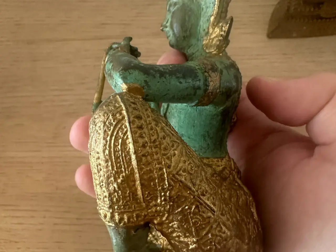 Billede 15 - 3 flotte orientalske metalfigurer – Buddha & musik