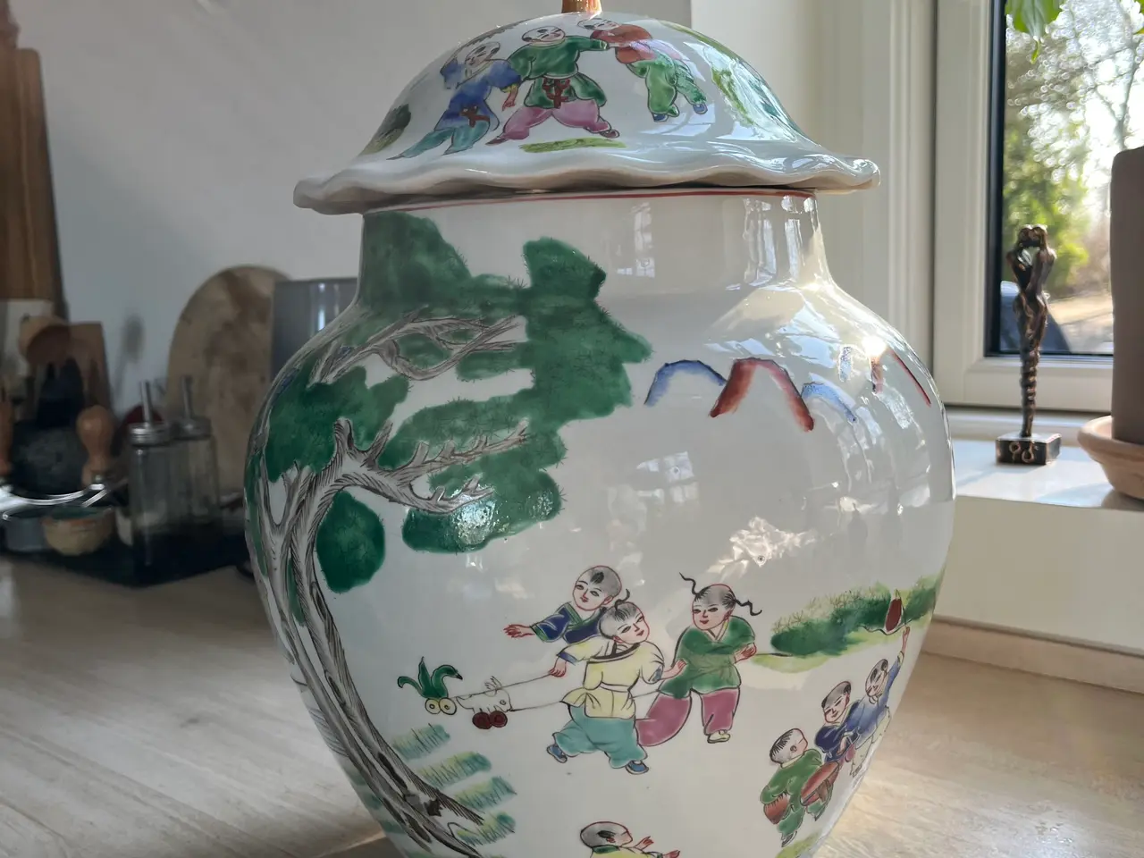 Billede 1 - Kinesisk porcelæns krukke