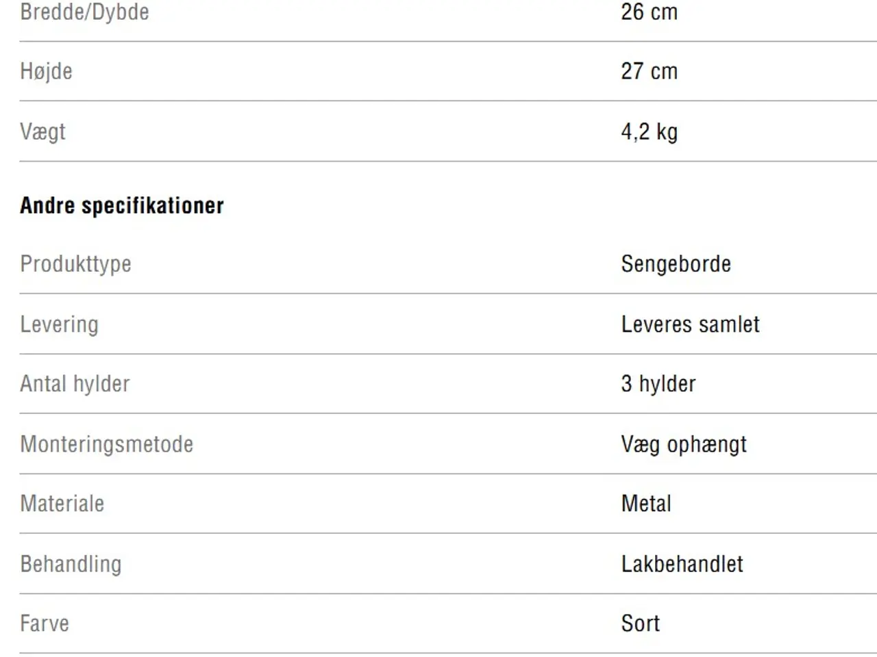 Billede 5 - "Simply" væghængt sengebord