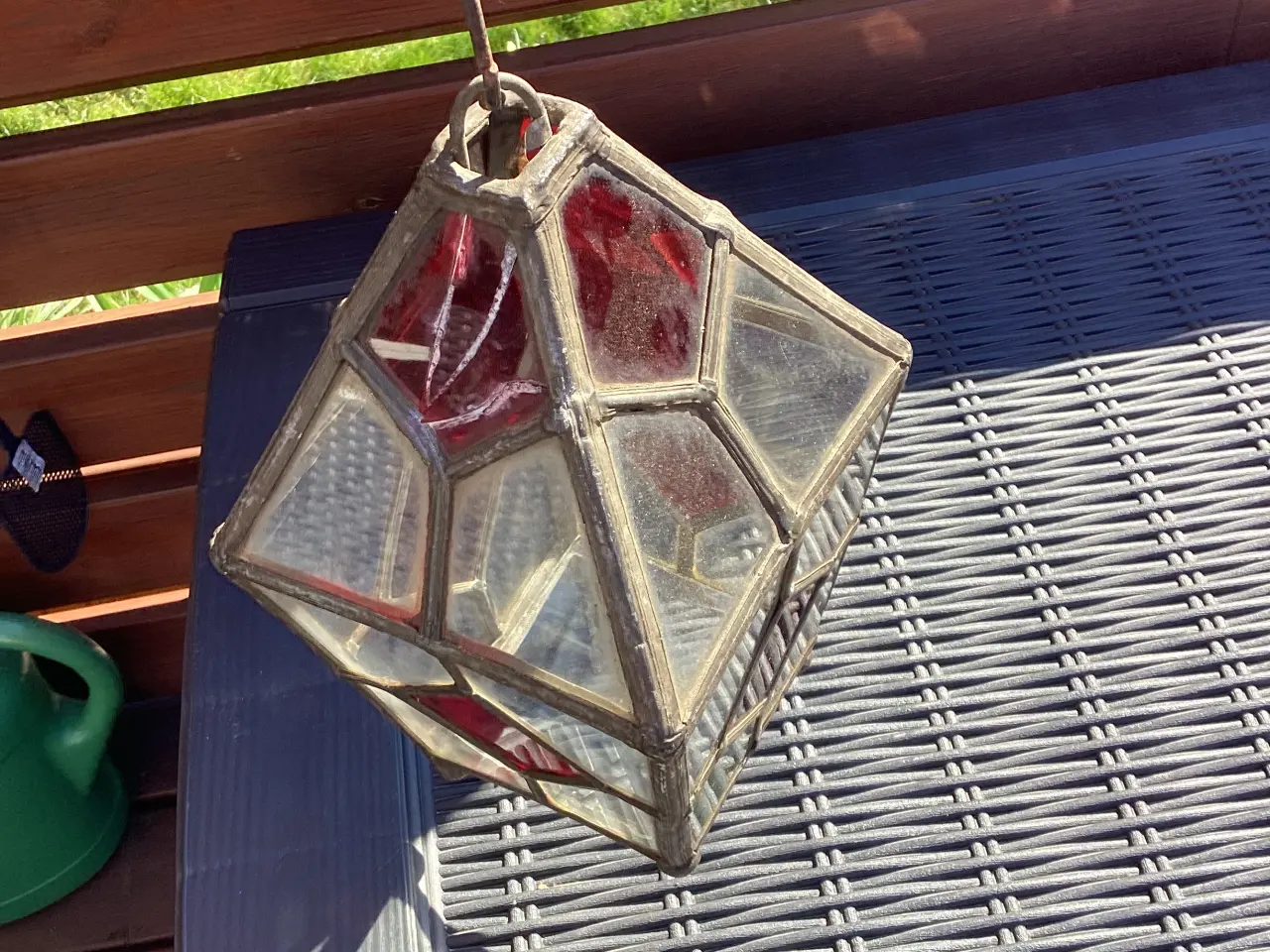 Billede 3 - Ældre lampe i glas og metal