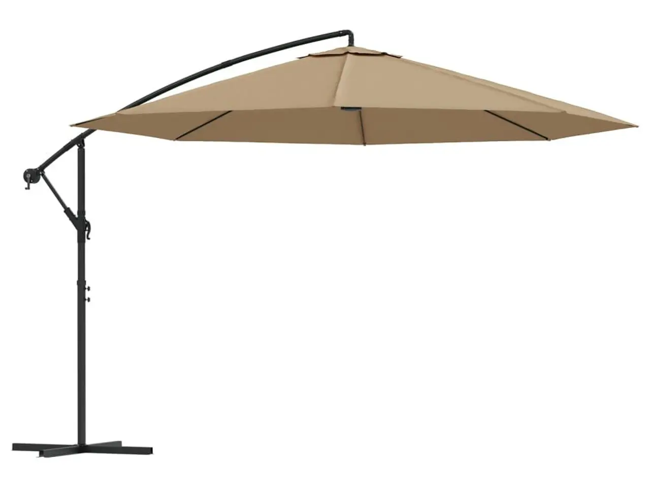 Billede 2 - Hængeparasol 350 cm med aluminiumstang - gråbrun