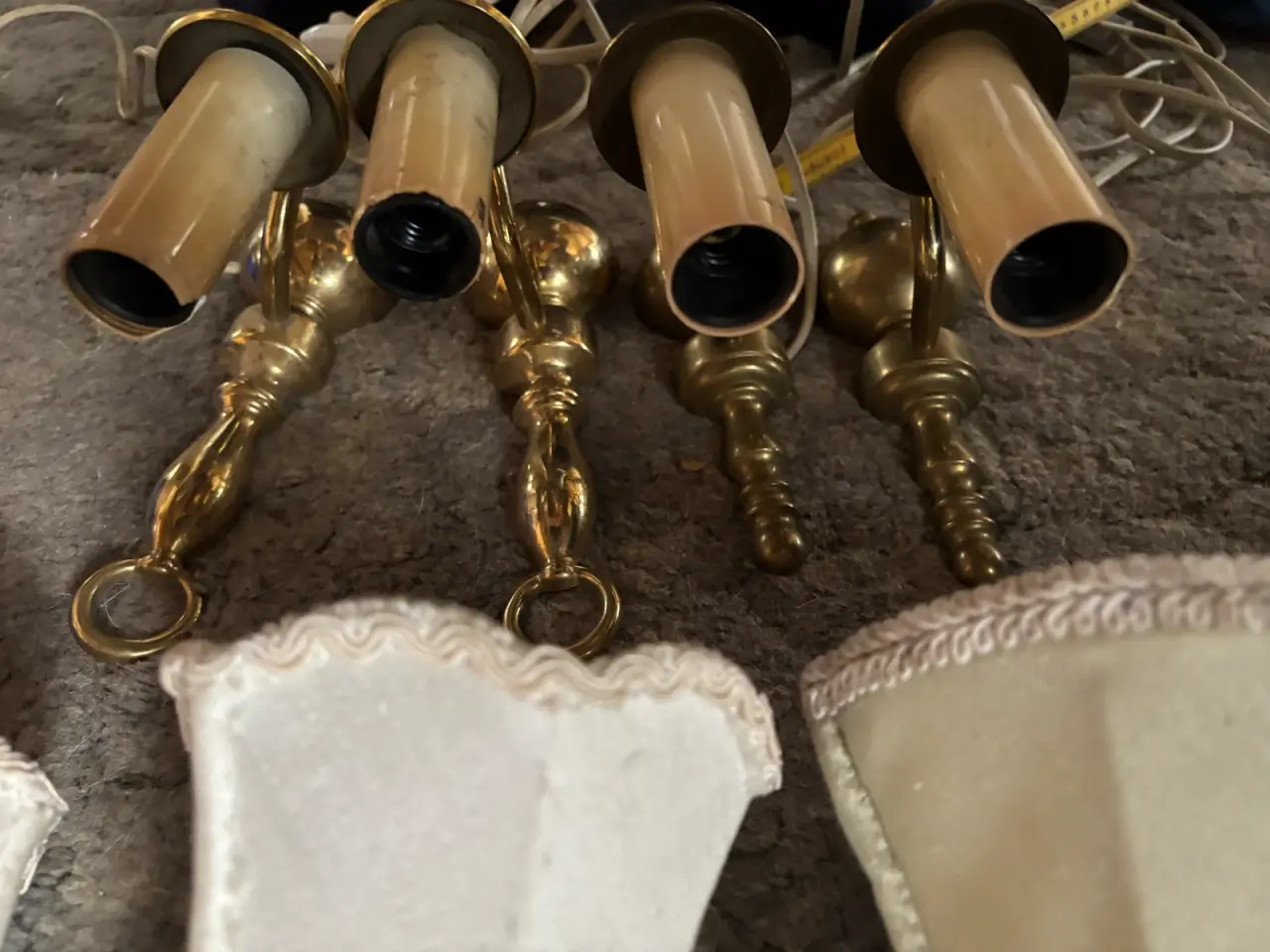 Billede 8 - 4 vintages messing væglamper sælges samlet