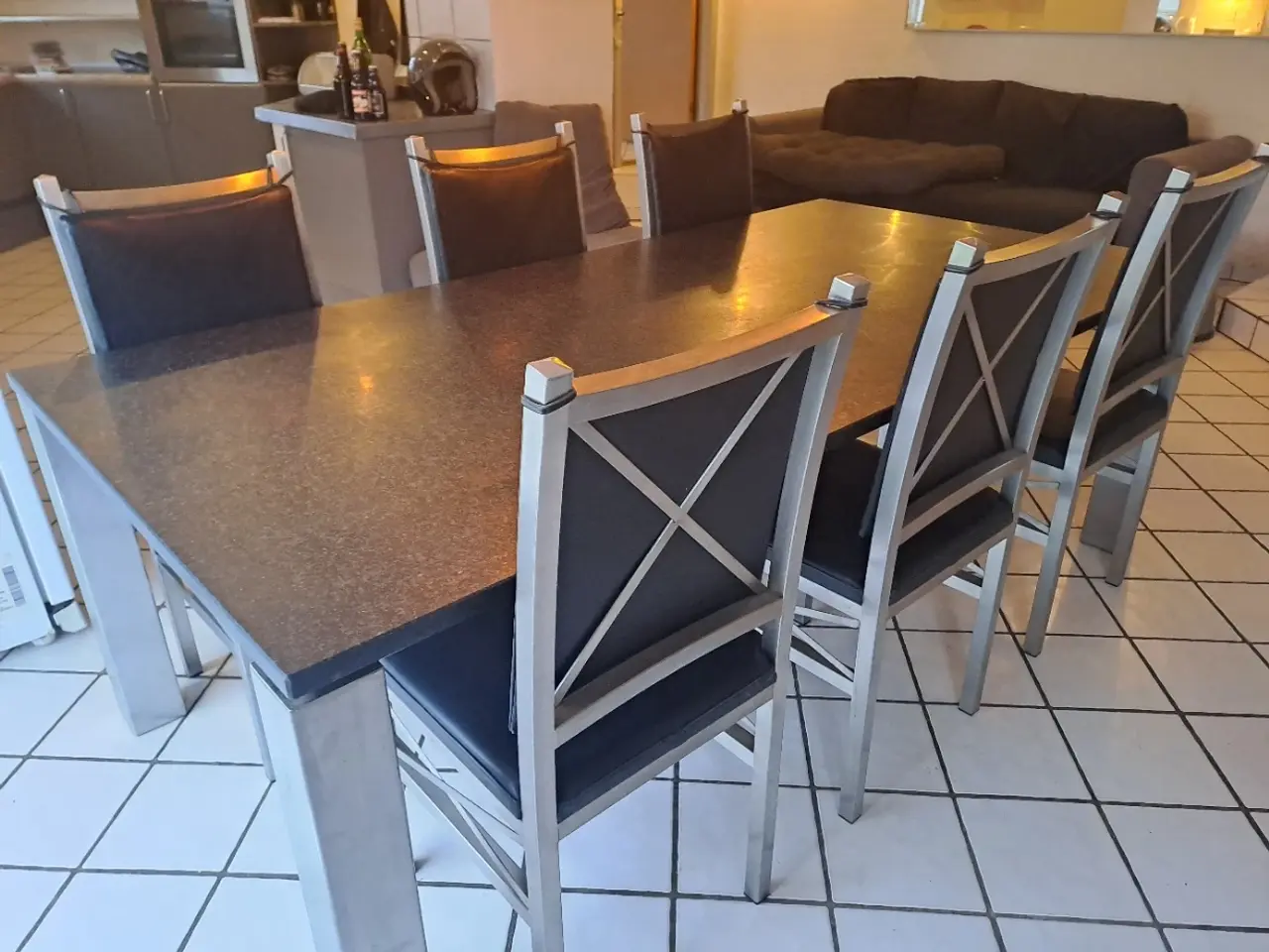 Billede 7 - Marmor bord og 6 stole