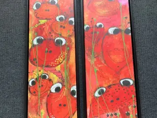 2 x børnekunst m. ramme