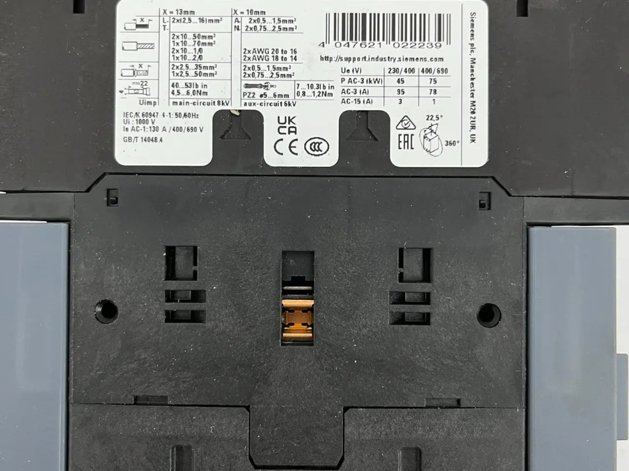 Billede 10 - Siemens 3RT2046-1AP00 SIRIUS Power kontaktor 95A