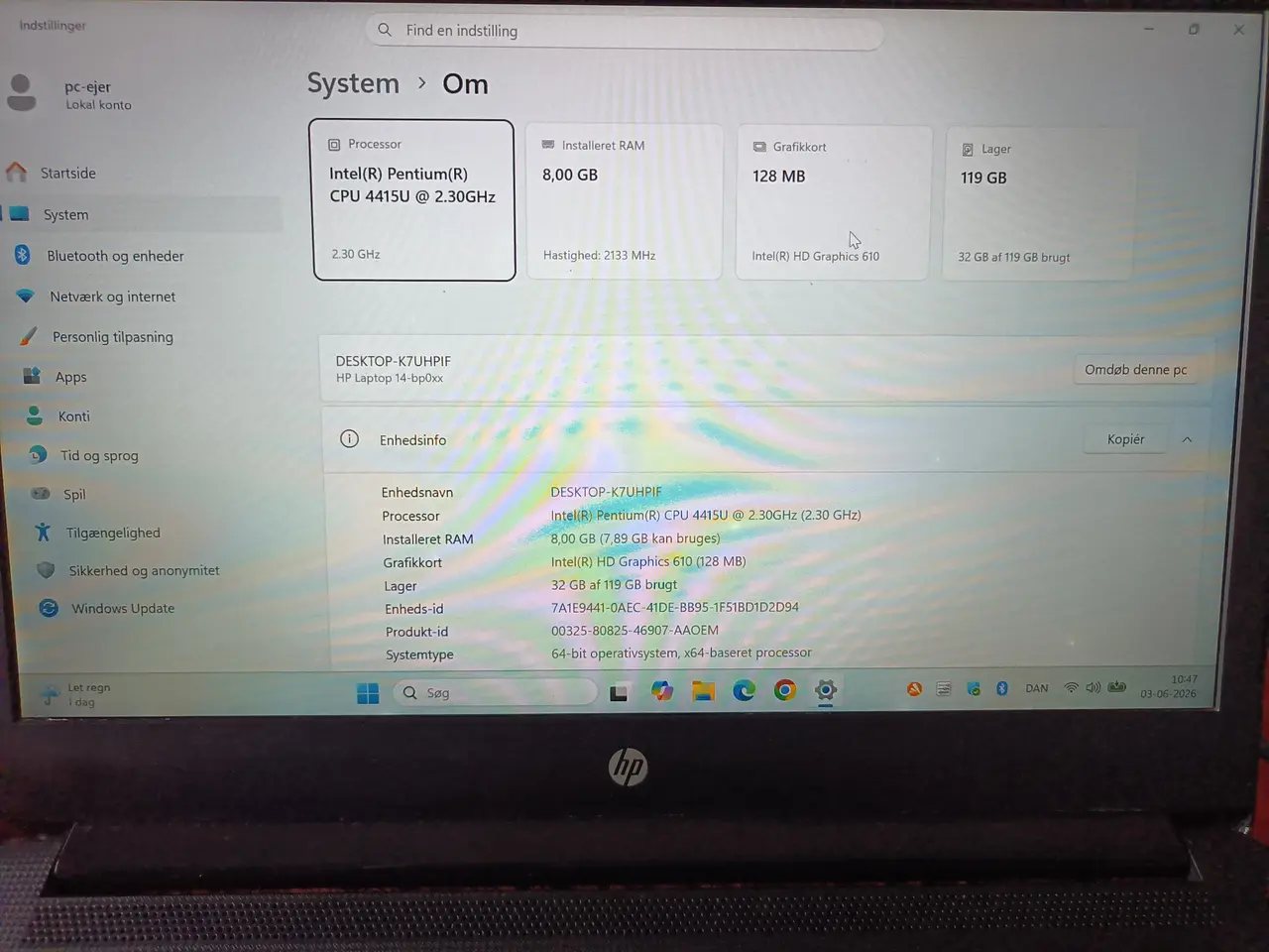 Billede 5 - Hp bærbar win 11 med ddr4 ram og nvme disk
