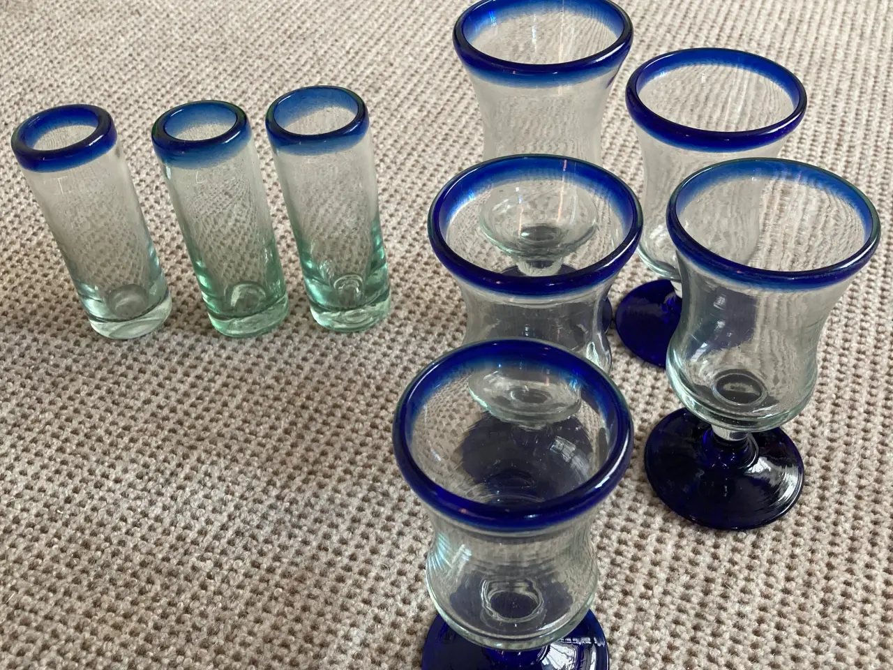 Billede 1 - Mundblæste kunst snapseglas.