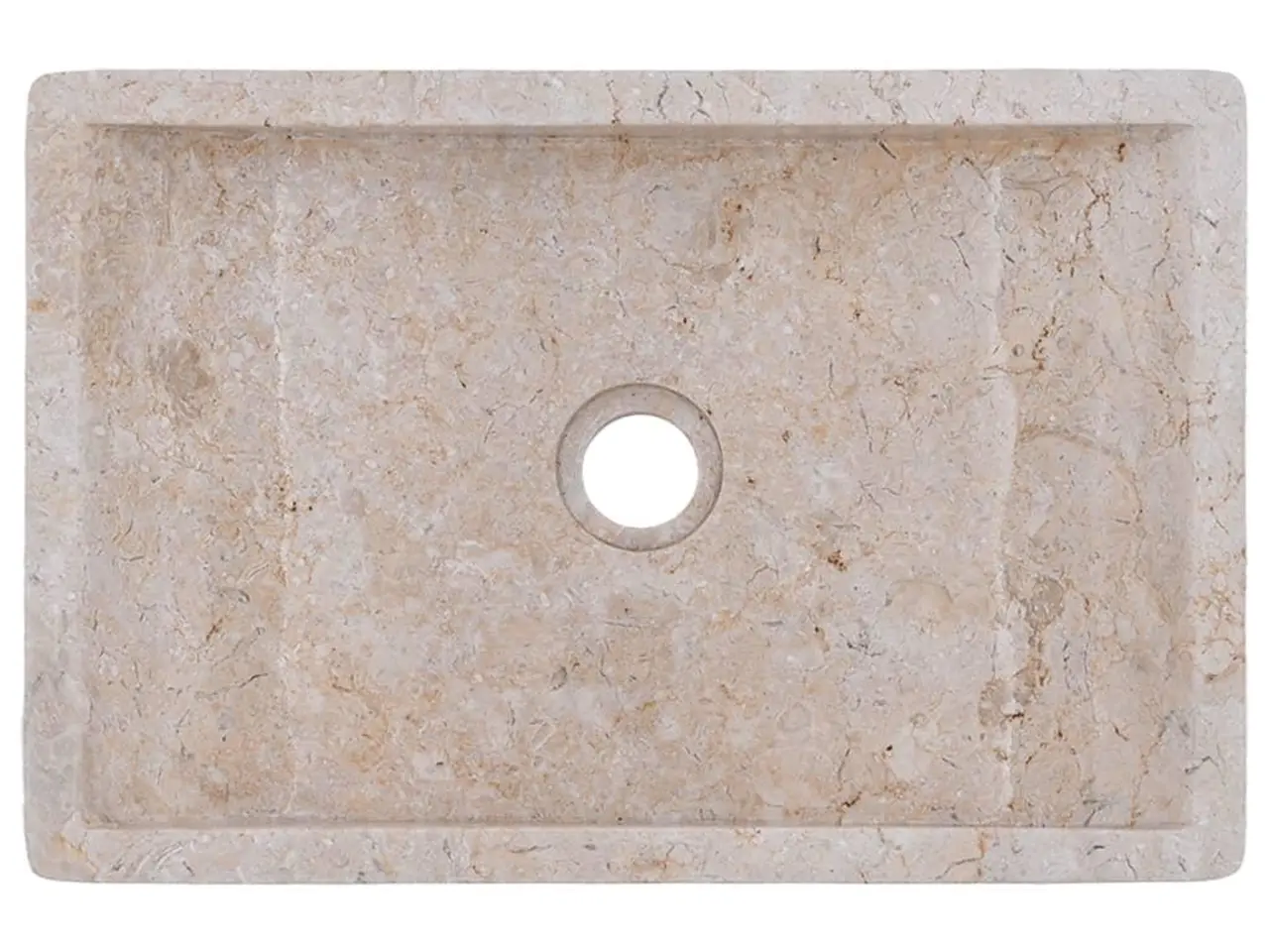 Billede 10 - Håndvask i marmor 45 x 30 x 12 cm - cremefarvet højglans