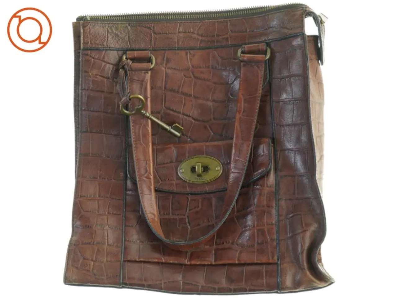 Billede 1 - Læder skuldertaske fra Fossil (str. 36 x 36 x 13 cm)