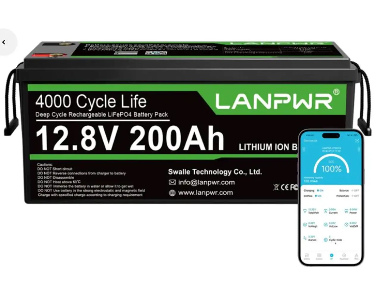 Billede 1 - 12V 200Ah LiFePO4 Battery with Bluetooth