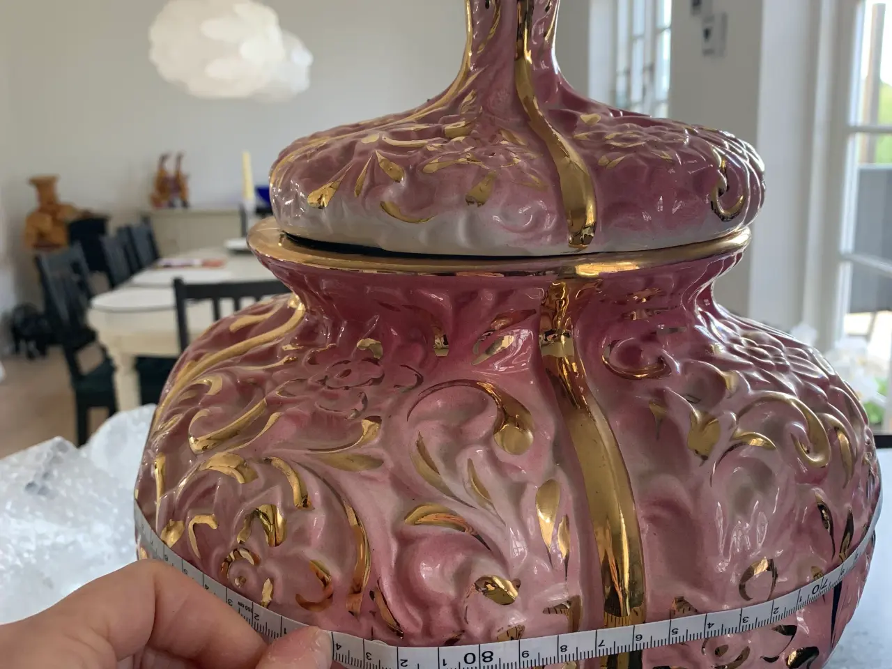 Billede 3 - Vintage lyserød vase/opsats
